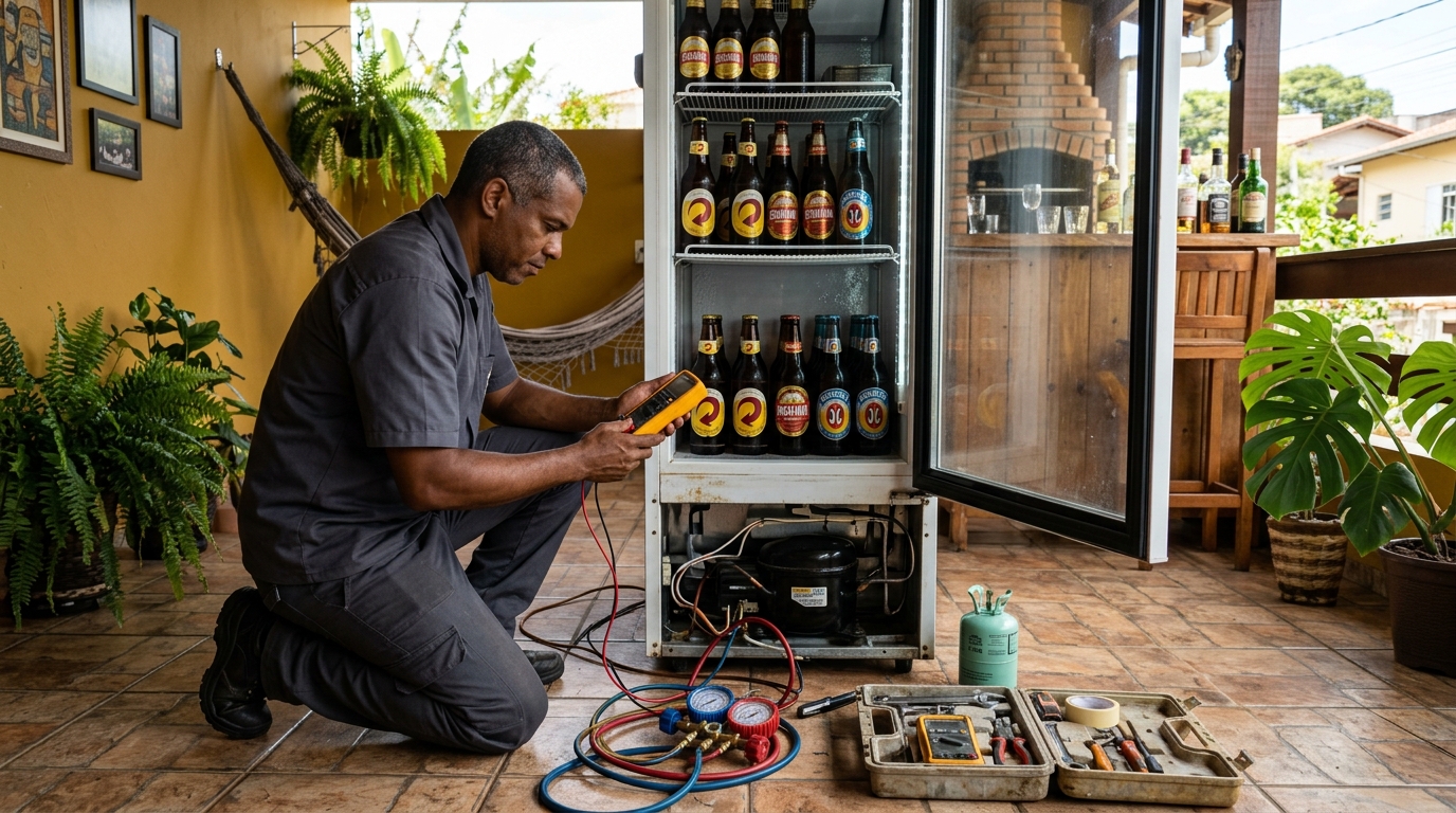 Conserto de placa eletrônica de cervejeira no Do Quadro, Vitória‑ES