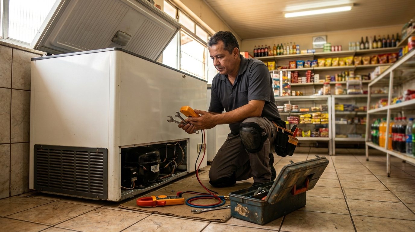 Técnico de conserto de freezer em residência no Santo André, Vitória‑ES